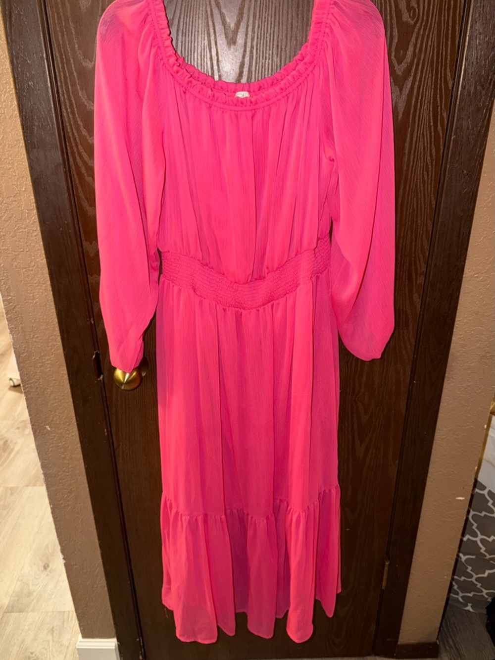 sofia by sofia vergara Hot Pink Long Sleeve Maxi Dress
